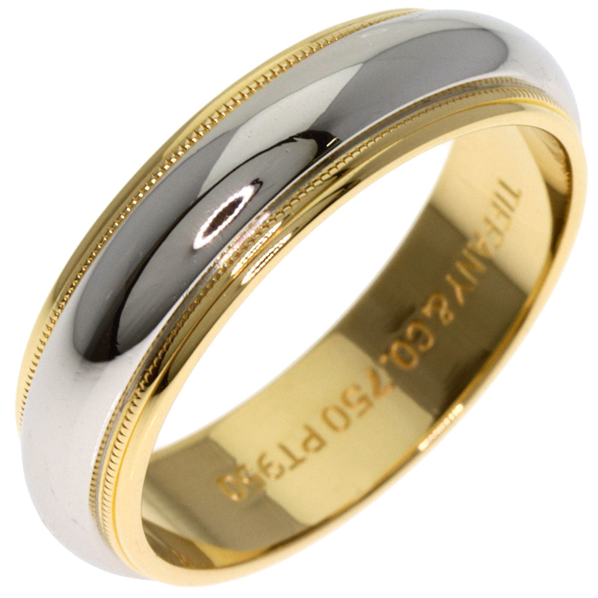 TIFFANY&Co. Milgrain Ring K18 Yellow Gold PT950Ladies [Used]