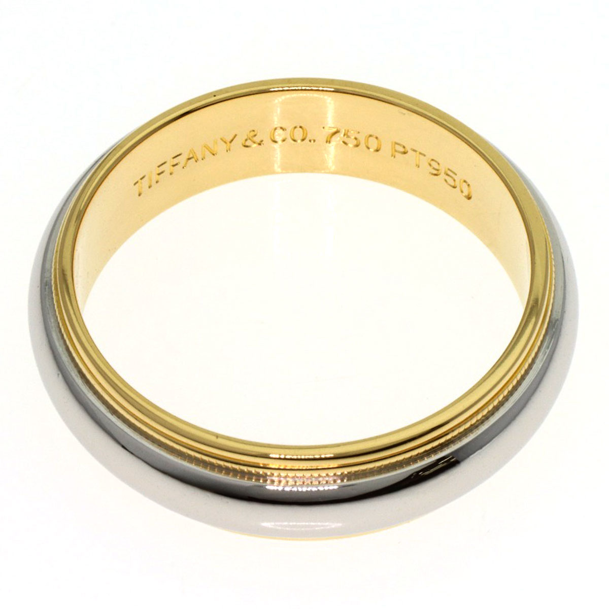 TIFFANY&Co. Milgrain Ring K18 Yellow Gold PT950Ladies [Used]