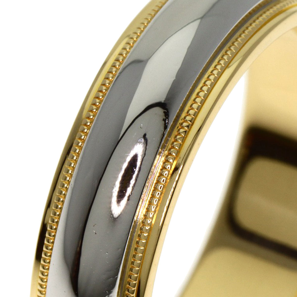 TIFFANY&Co. Milgrain Ring K18 Yellow Gold PT950Ladies [Used]
