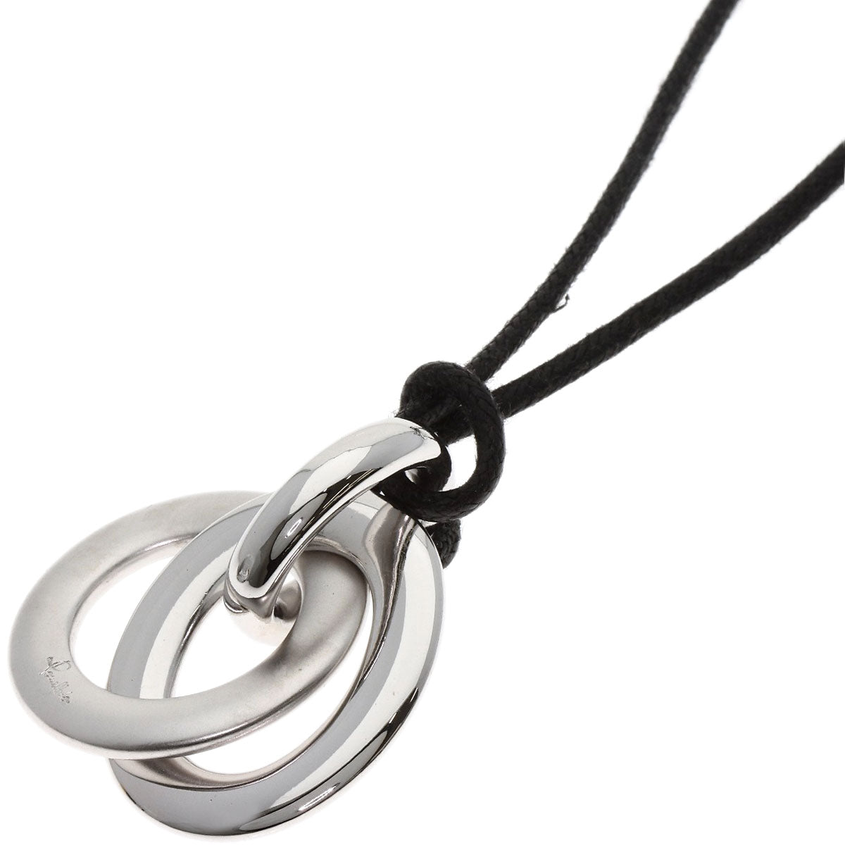 Pomellato Double circle Necklace K18 White Gold Ladies [Used]