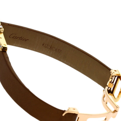 CARTIER Tank AmericanSM Watches WB707231 K18 Yellow Gold/Satin & Leather Ladies