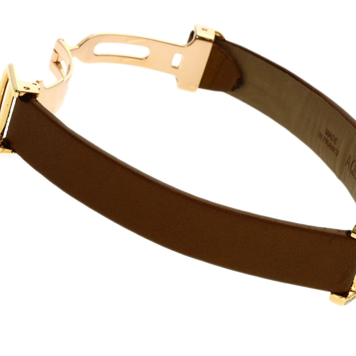 CARTIER Tank AmericanSM Watches WB707231 K18 Yellow Gold/Satin & Leather Ladies