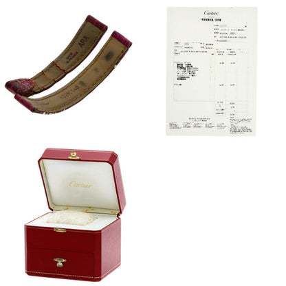 CARTIER Tank AmericanSM Watches WB707231 K18 Yellow Gold/Satin & Leather Ladies