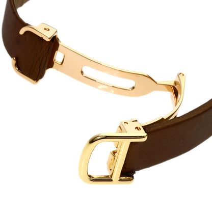 CARTIER Tank AmericanSM Watches WB707231 K18 Yellow Gold/Satin & Leather Ladies