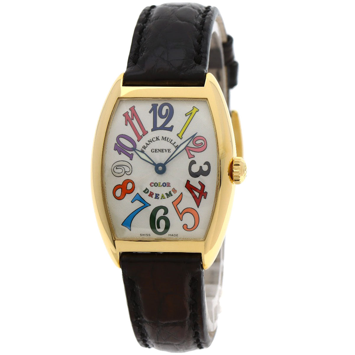 FRANCK MULLER TONNEAU CURVEX Color Dreams Watches 7502QZ K18 Yellow Gold/Leather Ladies