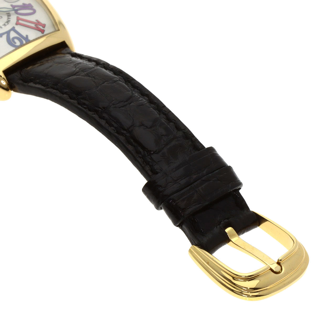 FRANCK MULLER TONNEAU CURVEX Color Dreams Watches 7502QZ K18 Yellow Gold/Leather Ladies