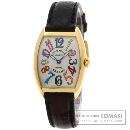 FRANCK MULLER TONNEAU CURVEX Color Dreams Watches 7502QZ K18 Yellow Gold/Leather Ladies