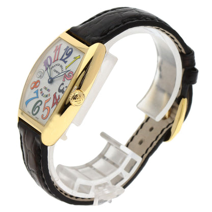 FRANCK MULLER TONNEAU CURVEX Color Dreams Watches 7502QZ K18 Yellow Gold/Leather Ladies