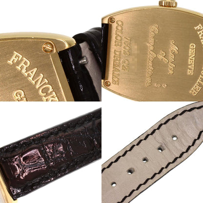FRANCK MULLER TONNEAU CURVEX Color Dreams Watches 7502QZ K18 Yellow Gold/Leather Ladies