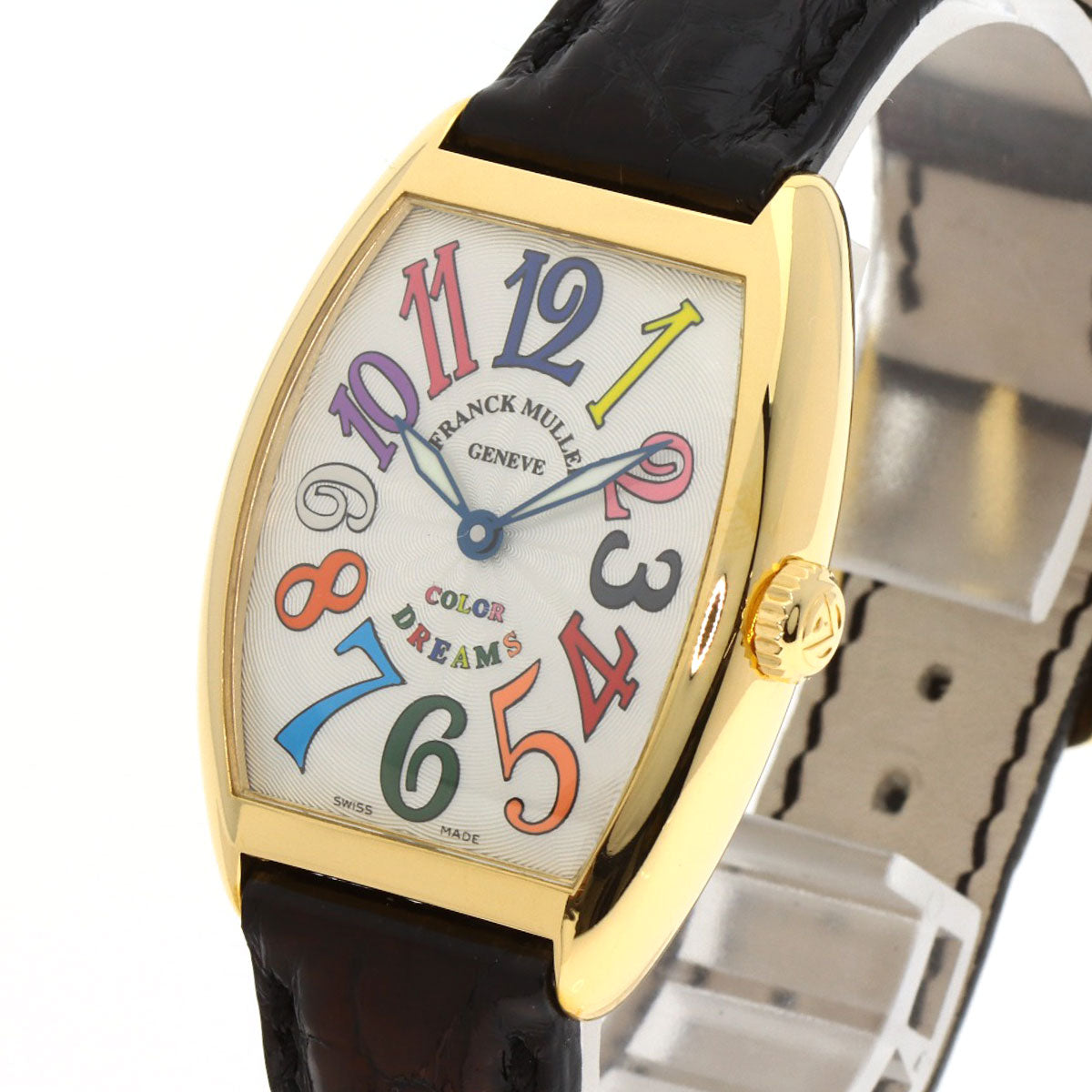 FRANCK MULLER TONNEAU CURVEX Color Dreams Watches 7502QZ K18 Yellow Gold/Leather Ladies