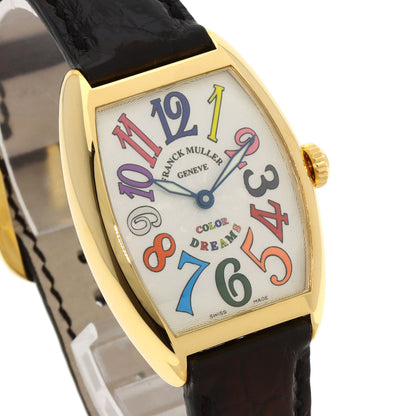 FRANCK MULLER TONNEAU CURVEX Color Dreams Watches 7502QZ K18 Yellow Gold/Leather Ladies