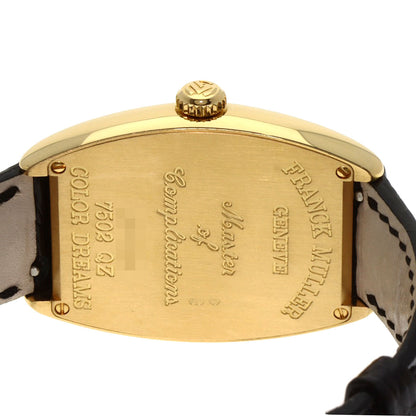 FRANCK MULLER TONNEAU CURVEX Color Dreams Watches 7502QZ K18 Yellow Gold/Leather Ladies