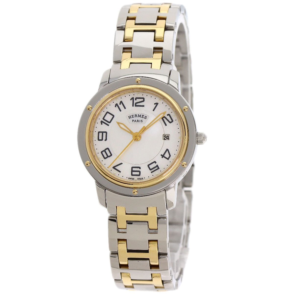 HERMES Clipper Classic Watches CP1.320 Stainless Steel/SSxGP mens