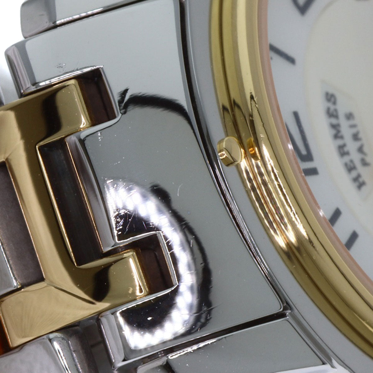 HERMES Clipper Classic Watches CP1.320 Stainless Steel/SSxGP mens