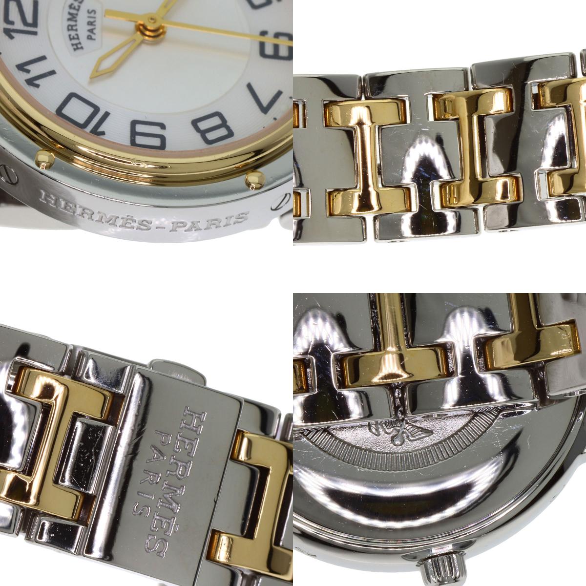 HERMES Clipper Classic Watches CP1.320 Stainless Steel/SSxGP mens