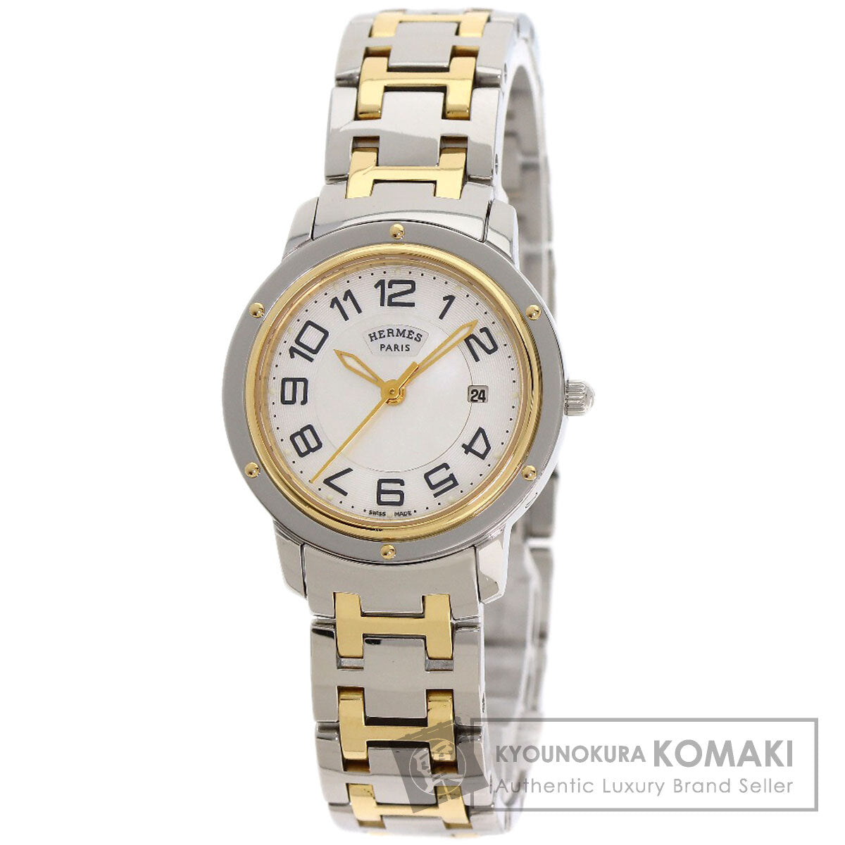 HERMES Clipper Classic Watches CP1.320 Stainless Steel/SSxGP mens