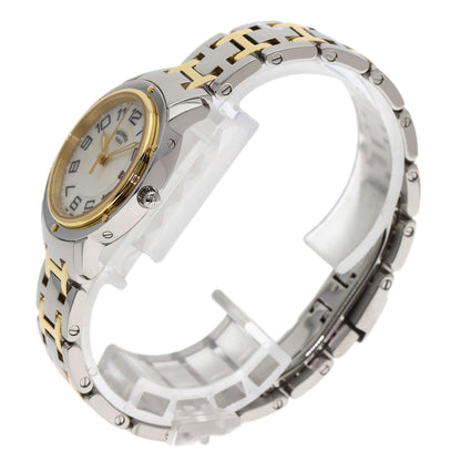 HERMES Clipper Classic Watches CP1.320 Stainless Steel/SSxGP mens