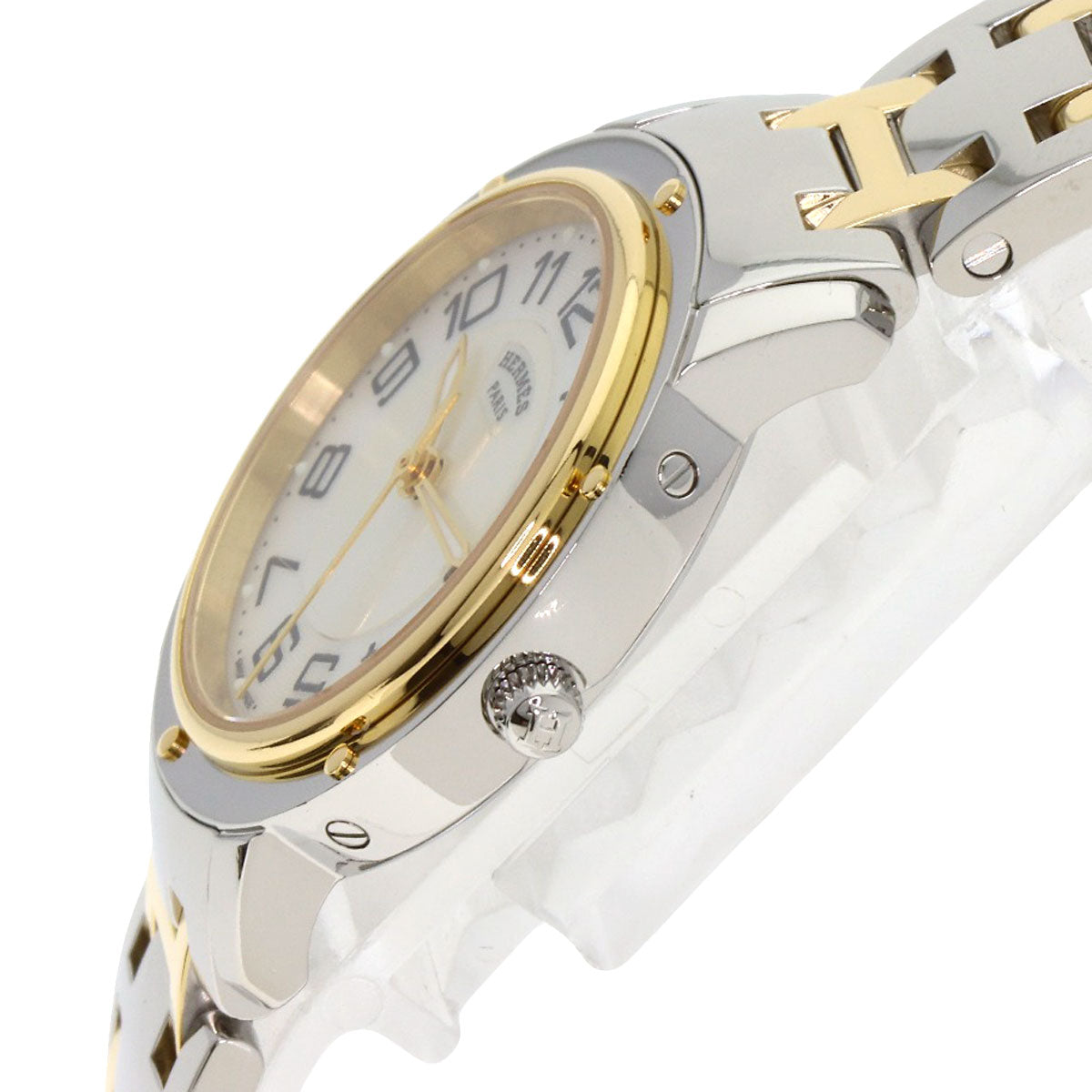 HERMES Clipper Classic Watches CP1.320 Stainless Steel/SSxGP mens
