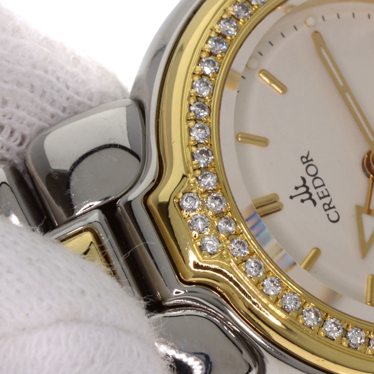 SEIKO CREDOR DiamondBezel Watches GSAB004 Stainless Steel/SSxK18YG Ladies