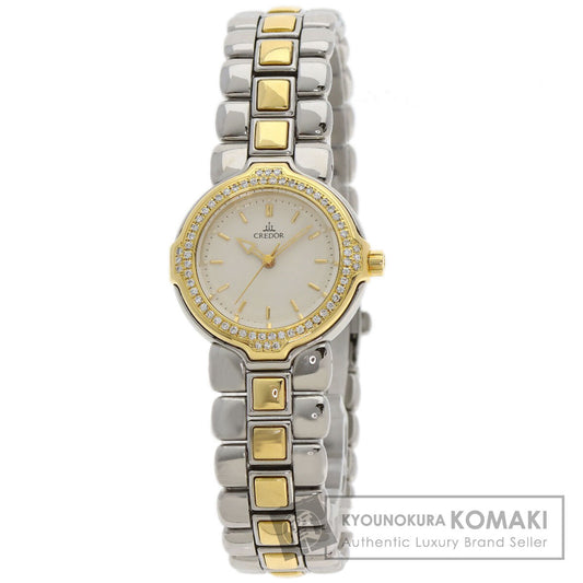 SEIKO CREDOR DiamondBezel Watches GSAB004 Stainless Steel/SSxK18YG Ladies