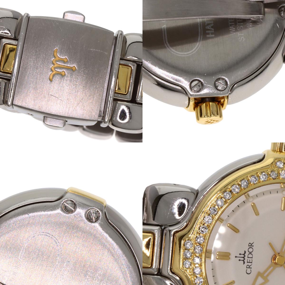 SEIKO CREDOR DiamondBezel Watches GSAB004 Stainless Steel/SSxK18YG Ladies