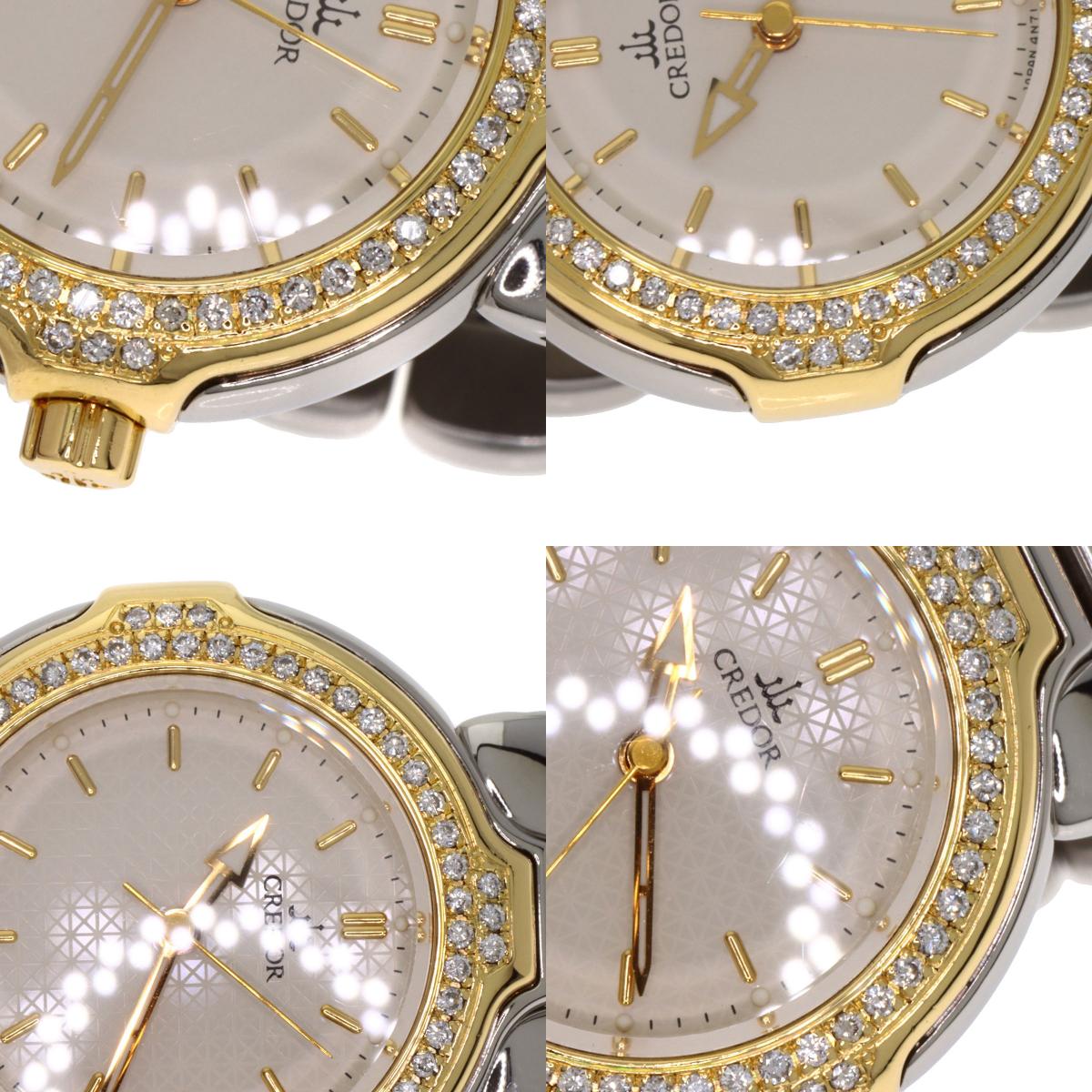 SEIKO CREDOR DiamondBezel Watches GSAB004 Stainless Steel/SSxK18YG Ladies