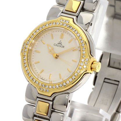 SEIKO CREDOR DiamondBezel Watches GSAB004 Stainless Steel/SSxK18YG Ladies