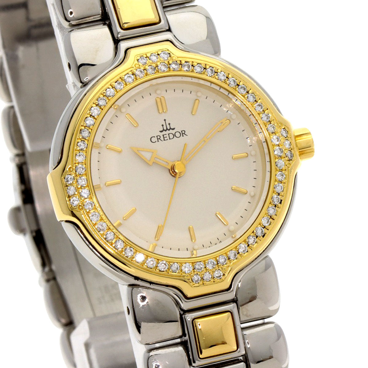 SEIKO CREDOR DiamondBezel Watches GSAB004 Stainless Steel/SSxK18YG Ladies