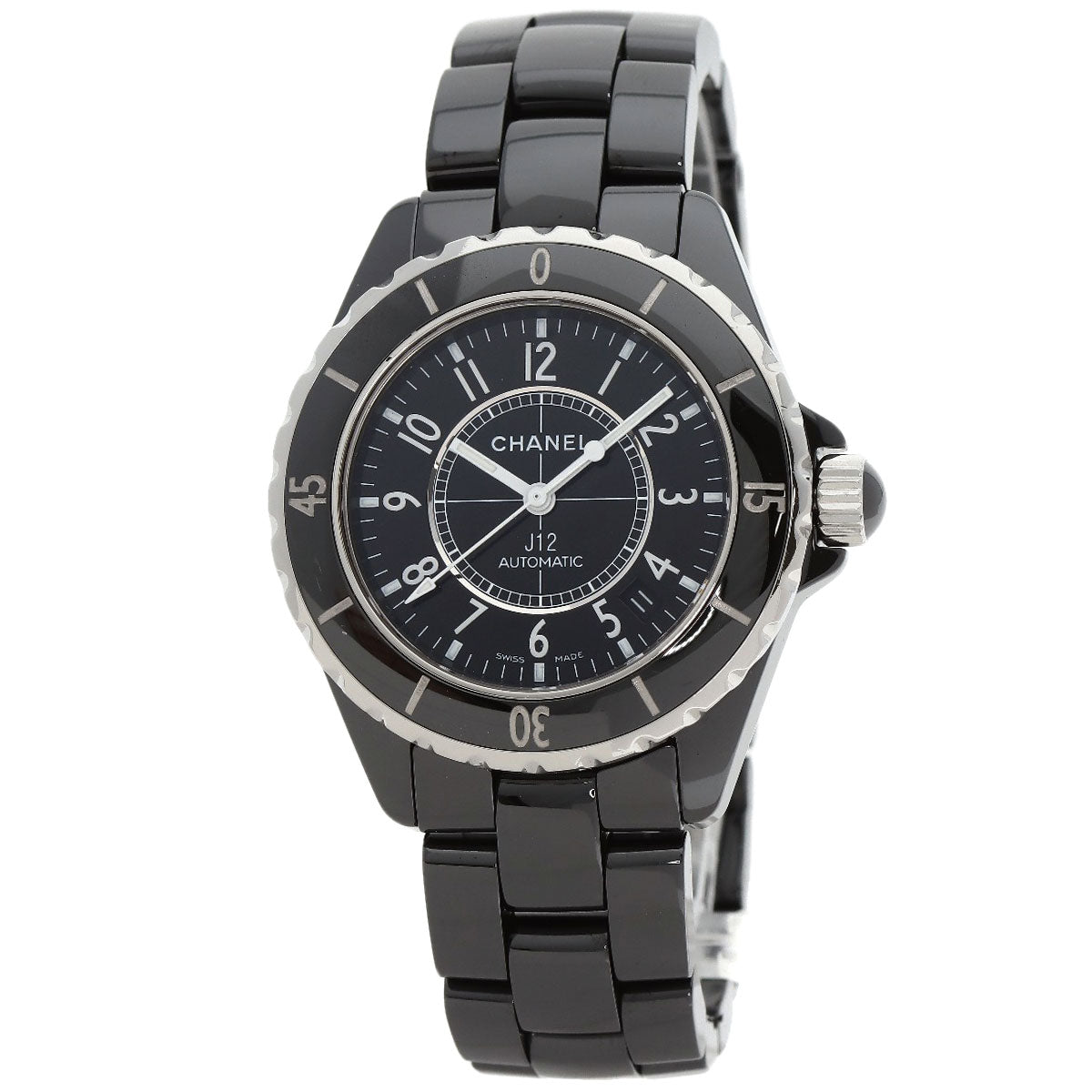 CHANEL J12 1.5" Black Ceramic Watches H0685 Ceramic/Ceramic mens