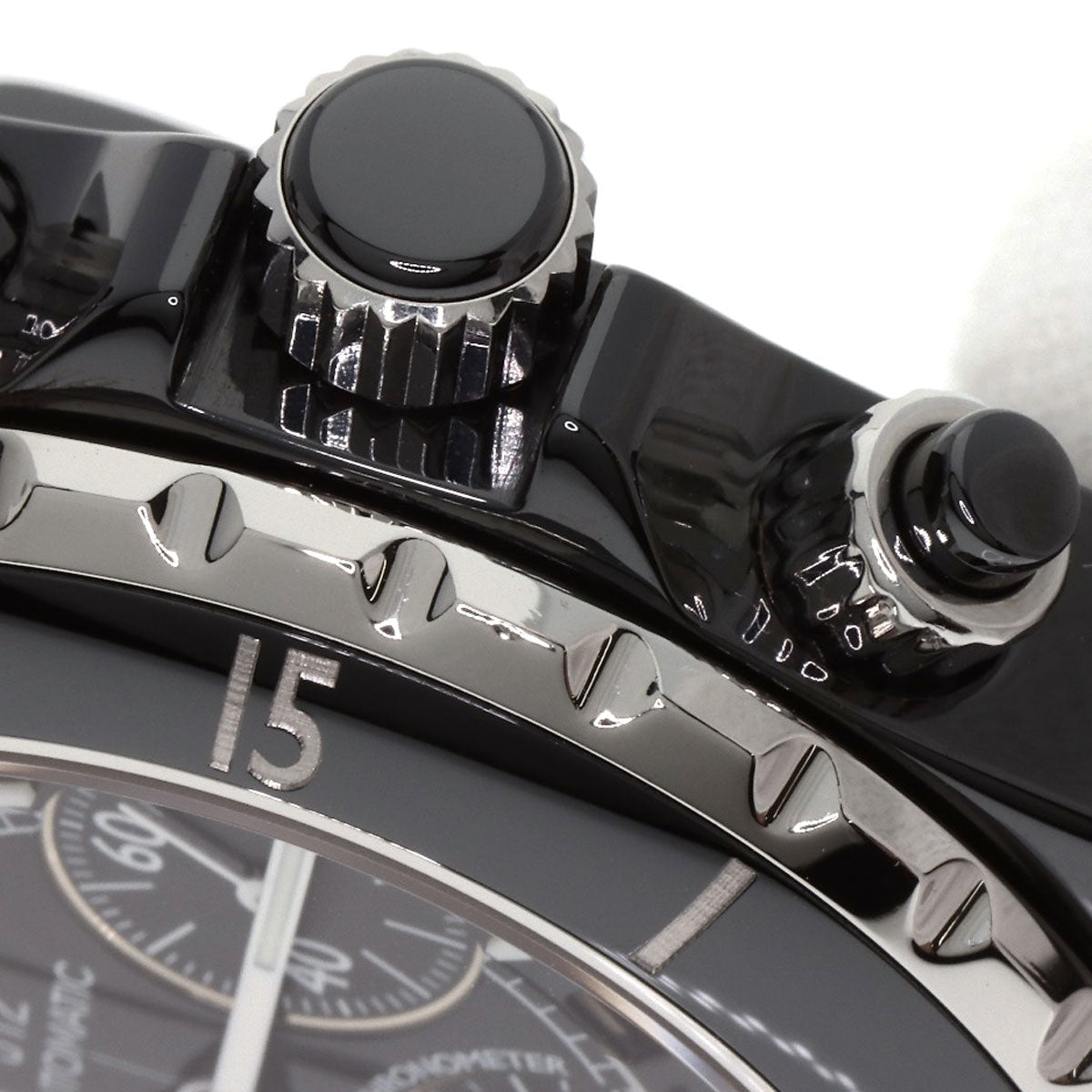 CHANEL J12 1.6" Chronograph Watches H0940 Ceramic/Ceramic mens