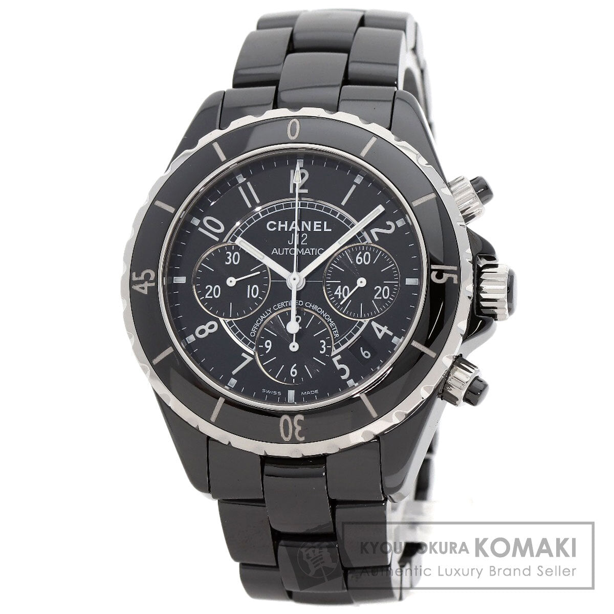 CHANEL J12 1.6" Chronograph Watches H0940 Ceramic/Ceramic mens