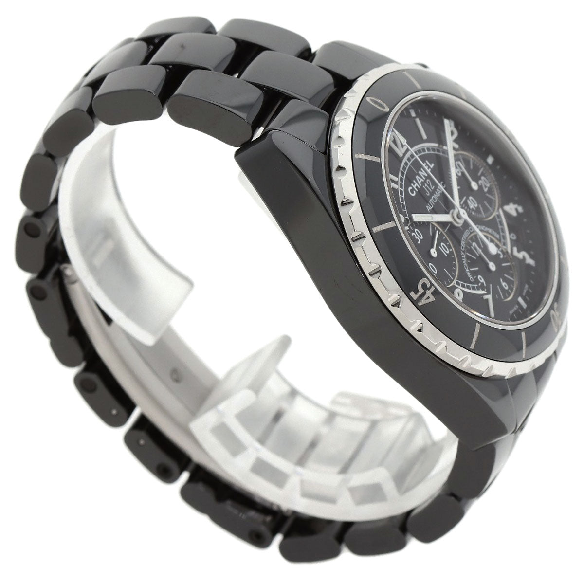CHANEL J12 1.6" Chronograph Watches H0940 Ceramic/Ceramic mens