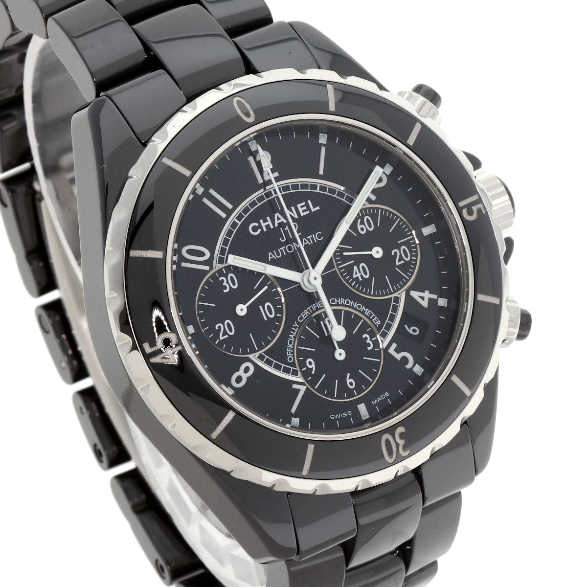 CHANEL J12 1.6" Chronograph Watches H0940 Ceramic/Ceramic mens
