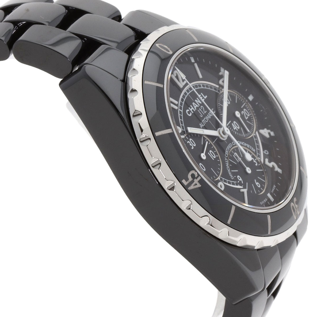 CHANEL J12 1.6" Chronograph Watches H0940 Ceramic/Ceramic mens
