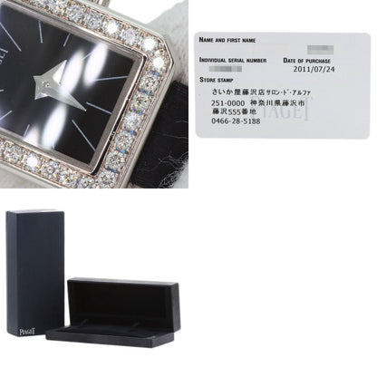 PIAGET Mini protocol Watches G0A34503 K18 White Gold/Satin & Leather Ladies