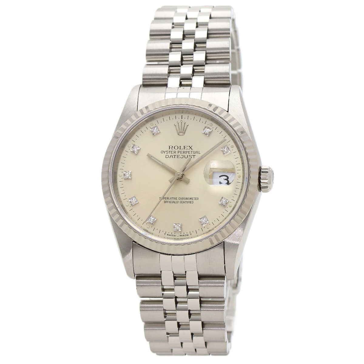 ROLEX DATEJUST 10P Diamond Watches 16234G Stainless Steel/Stainless Steel mens