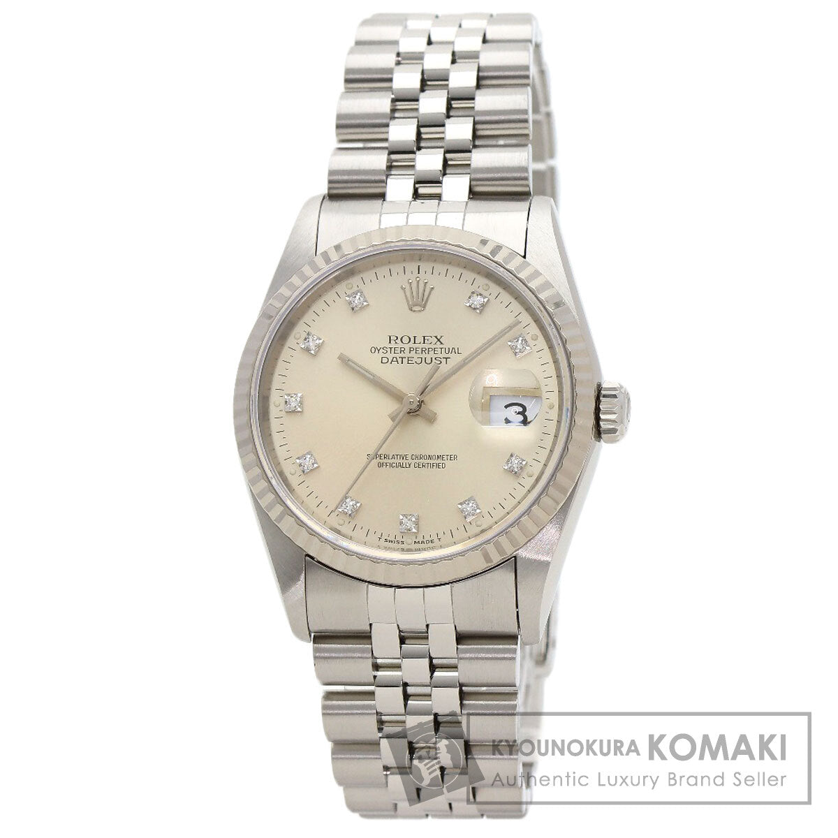 ROLEX DATEJUST 10P Diamond Watches 16234G Stainless Steel/Stainless Steel mens