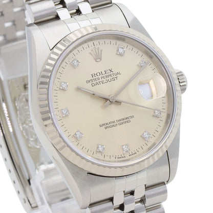 ROLEX DATEJUST 10P Diamond Watches 16234G Stainless Steel/Stainless Steel mens