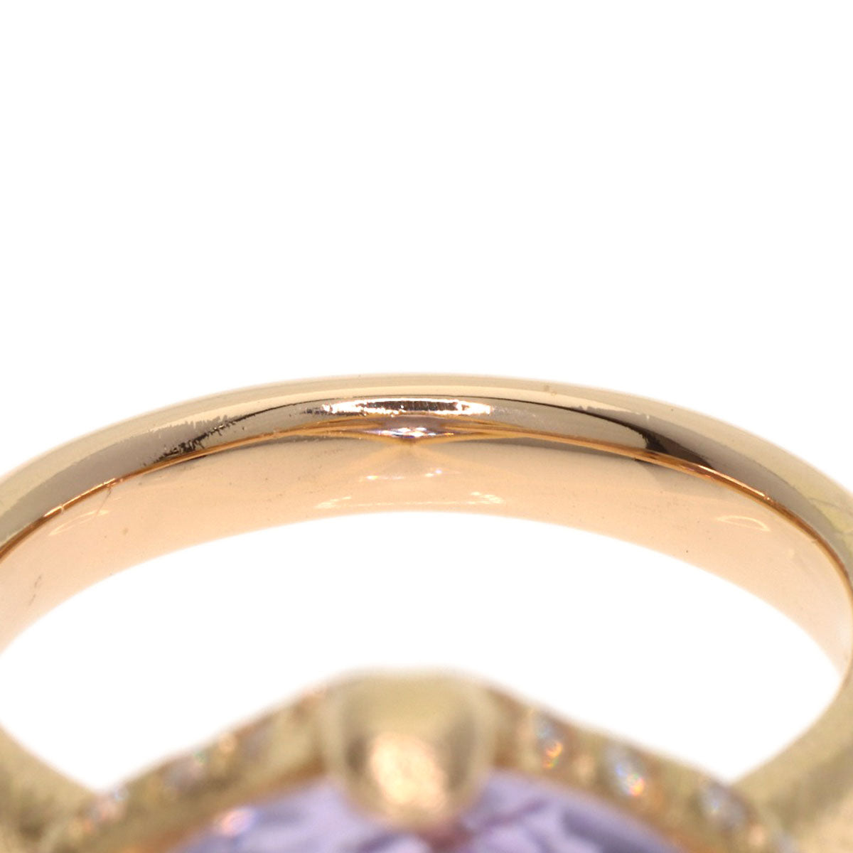 Ponte Vecchio Amethyst Diamond Ring K18 Pink Gold Ladies [Used]