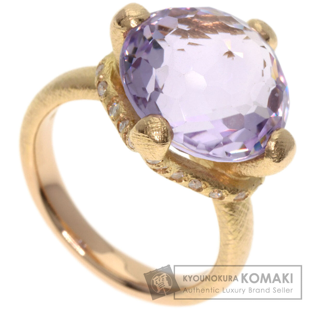 Ponte Vecchio Amethyst Diamond Ring K18 Pink Gold Ladies [Used]