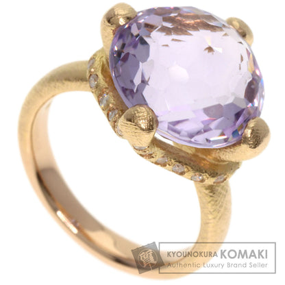 Ponte Vecchio Amethyst Diamond Ring K18 Pink Gold Ladies [Used]