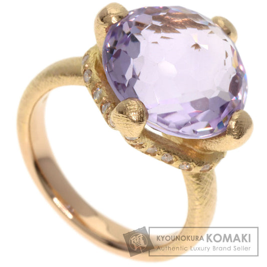 Ponte Vecchio Amethyst Diamond Ring K18 Pink Gold Ladies [Used]