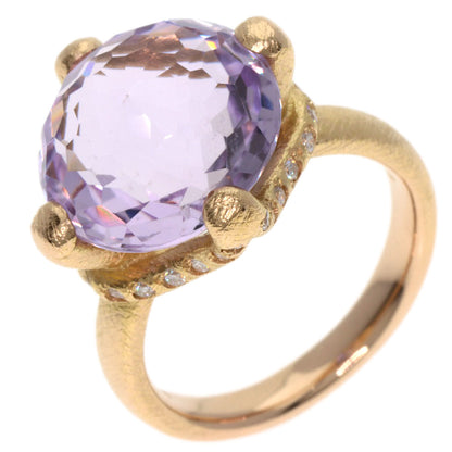 Ponte Vecchio Amethyst Diamond Ring K18 Pink Gold Ladies [Used]