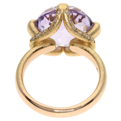 Ponte Vecchio Amethyst Diamond Ring K18 Pink Gold Ladies [Used]