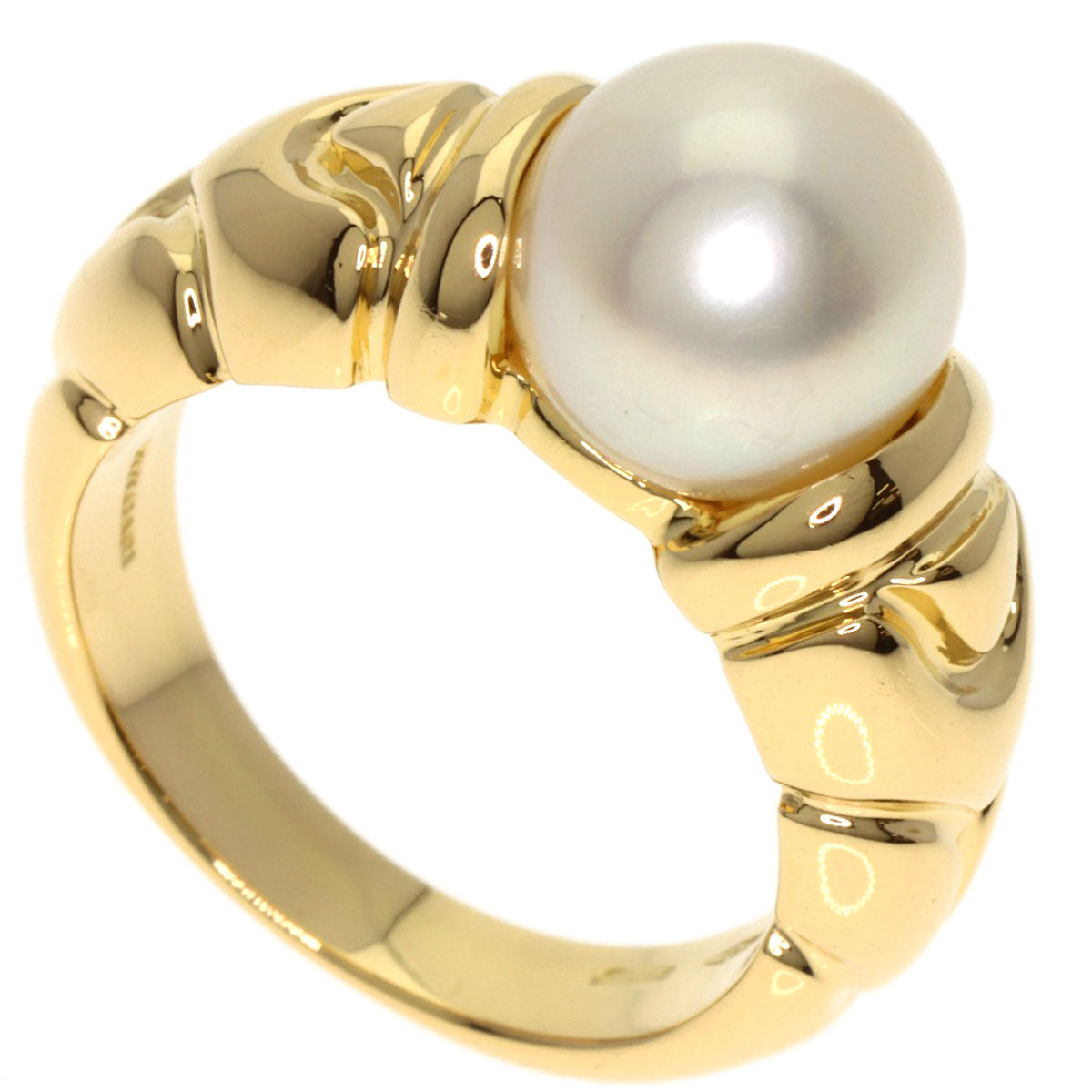 BVLGARI Paso Doppio Pearl Pearl Ring K18 Yellow Gold Ladies [Used]