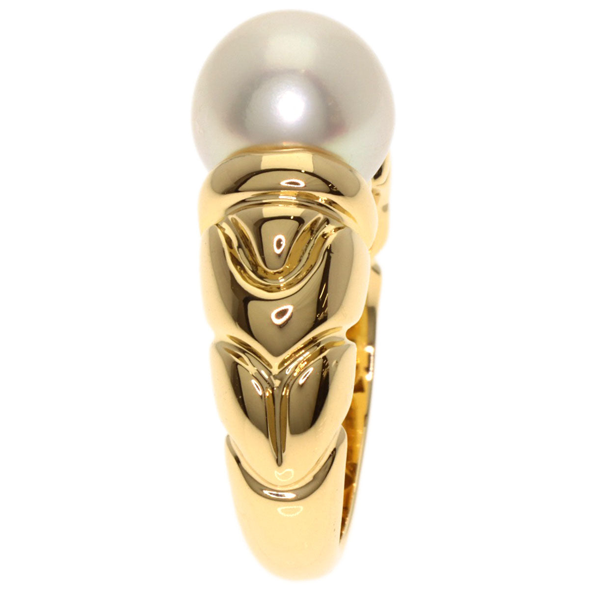 BVLGARI Paso Doppio Pearl Pearl Ring K18 Yellow Gold Ladies [Used]
