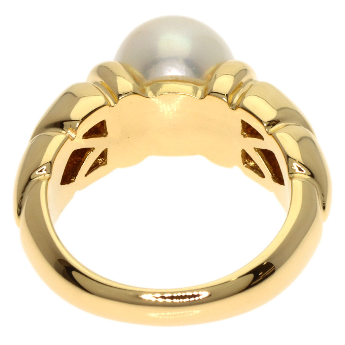 BVLGARI Paso Doppio Pearl Pearl Ring K18 Yellow Gold Ladies [Used]