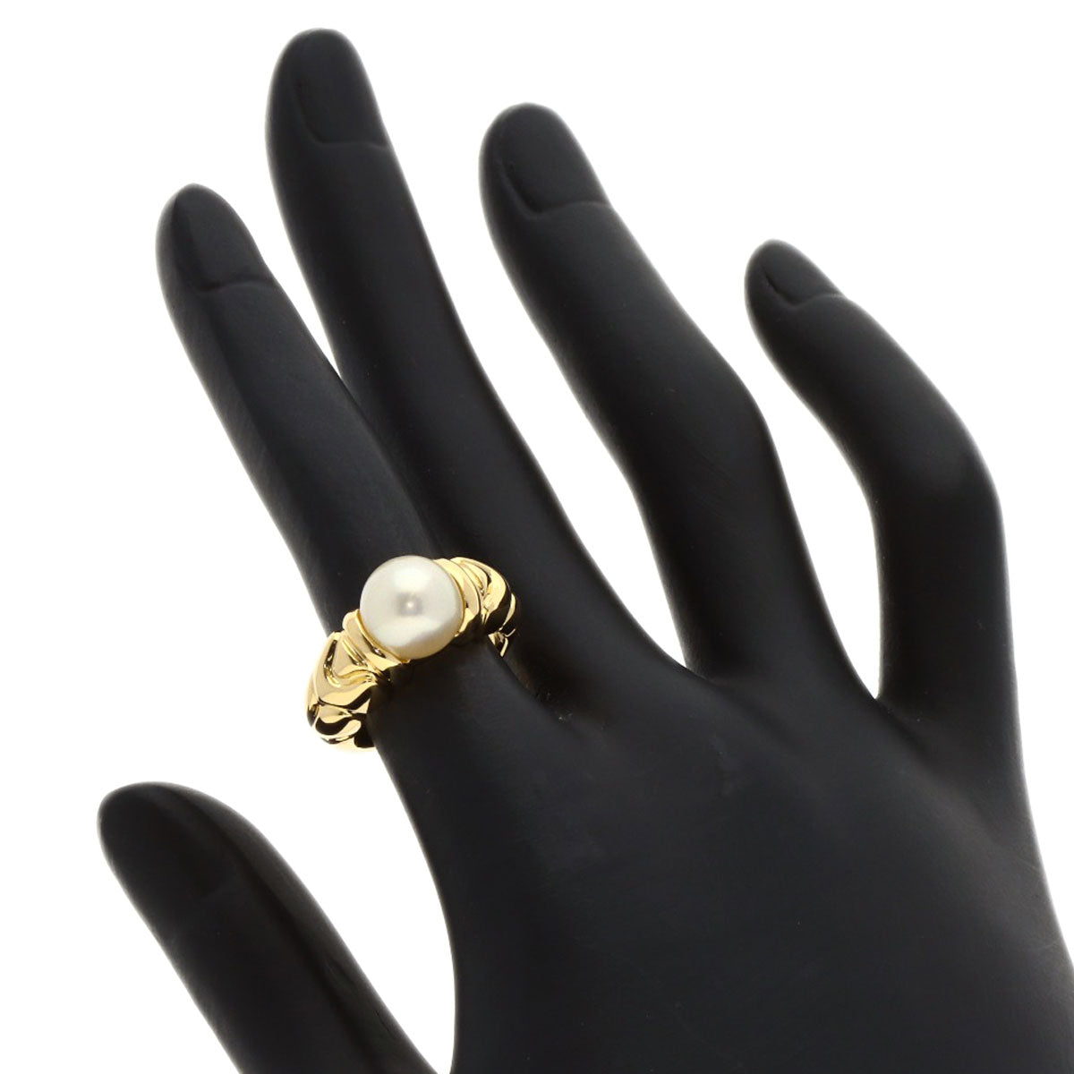 BVLGARI Paso Doppio Pearl Pearl Ring K18 Yellow Gold Ladies [Used]