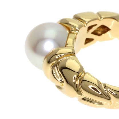 BVLGARI Paso Doppio Pearl Pearl Ring K18 Yellow Gold Ladies [Used]