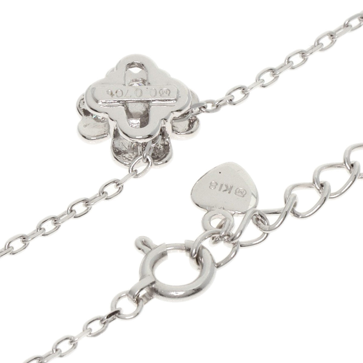 MIKIMOTO Diamond Necklace K18 White Gold Ladies [Used]